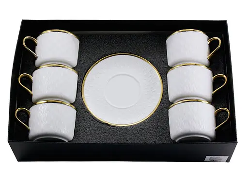 Набір чашок порцелянових з блюдцями Interos Гармонія 275 мл 12 предметів (73-YB) - фото 1