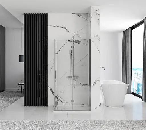 Душова кабіна Rea Molier 90x80 chrome REA-K8535 + REA-K6367, Універсальна, прозорий, хром - фото 4