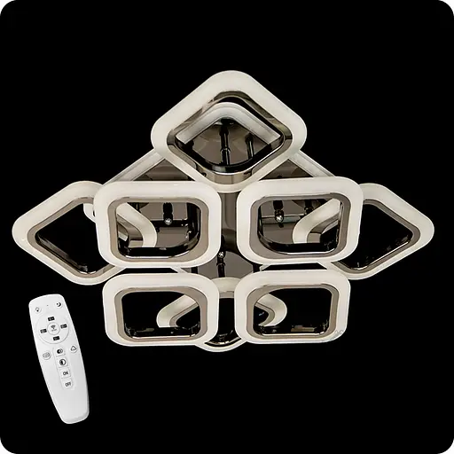 Люстра світлодіодна 517 Dlight 3color з пультом 110Вт Чорний хром (01718) - фото 1