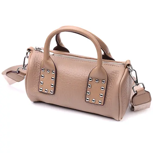 Сумка женская Vintage с металлическими акцентами на ручках из натуральной кожи 22.5х12.5х9.5 см sum0029064 - фото 2