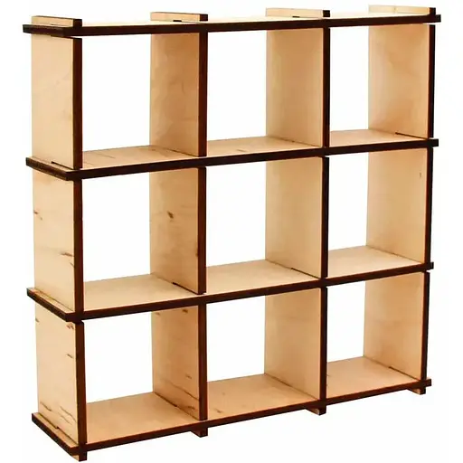 Кукольная мебель Rosa Talent Стеллаж 2 модерн фанера 14.4х4х14.4 см