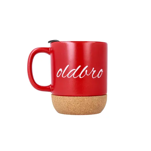 Керамічний кавовий кухоль OldBro RedWhite 400 мл з корковим дном і кришкою - фото 2