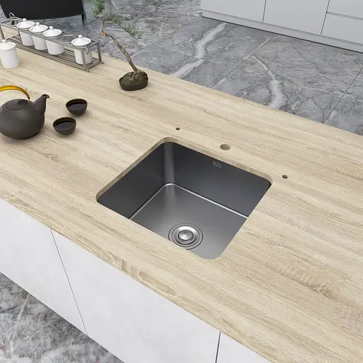 Мийка кухонна з нержавіючої сталі 45 см під стільницю Nett NS-4643 - фото 3