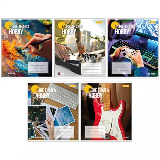 Зошити учнівські 60 аркушів лінія 1В Hobby, 10 шт. в упаковці