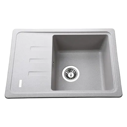 Гранитная мойка Globus Lux Mono серый камень 620x435мм-А0005 000022392, Серый - фото 1