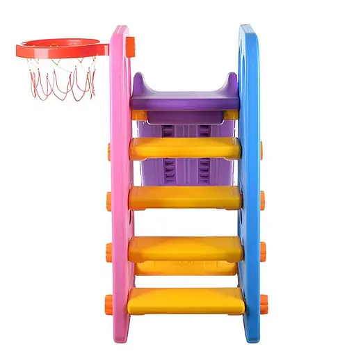 Дитяча гірка BAMBI YG2016-16 Пластик, д163-ш85-в103см, з баскетбольним кільцем, фіолетова - фото 3