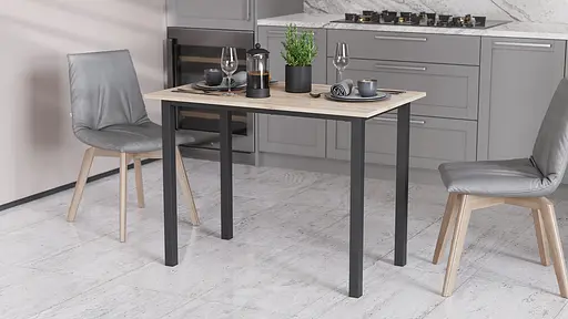 Стіл універсальний Knap Ferrum-decor 750x1400x700 Чорний метал ДСП Дуб Сан-Марино 16 мм (FRD-106379)