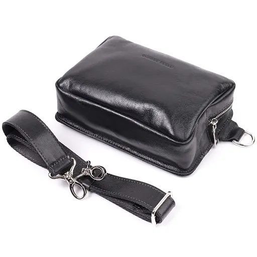 Чоловіча шкіряна сумка GRANDE PELLE 20,5х14,5х6,5 см sum0026533 - фото 7