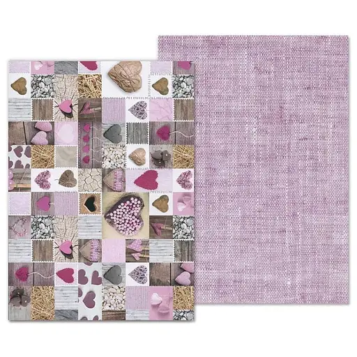 Папір з малюнком "Креативні серця" А4(21х29,7см) Рожевий 220г/м2 Heyda