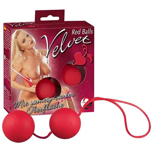 Вагінальні кульки Velvet Red Balls, 23 см, червоний - фото 5
