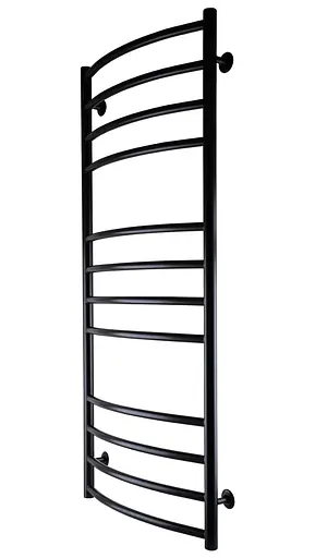 Водяна рушникосушка Unio LDE W 1200-500-12 DLK Драбинка Дуга Еліт чорна, Чорний матовий - фото 2