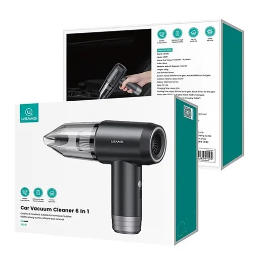 Пылесос автомобильный Usams ZB291 Car Vacuum Cleaner XJ Series black - фото 2