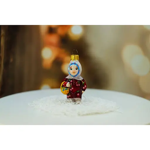 Ялинкова прикраса Різдвяні історії Малюк з кошиком скло (4820001045079) - фото 5