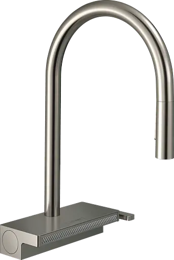 Смеситель для кухни Hansgrohe Aquno Select M81 170 3jet с выдвижным изливом 73837800 Stainless Steel Finish Нержавеющая сталь - фото 1