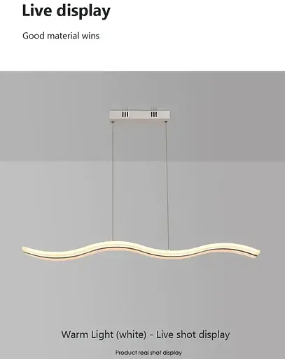 Світлодіодна люстра Хвиля PJ810 100х10см (Біла) - фото 8