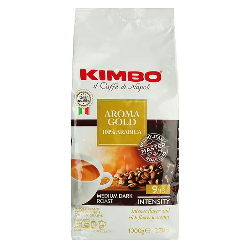 Кава в зернах Kimbo Aroma Gold, 100% Arabica, 1 кг (732159) - фото 2