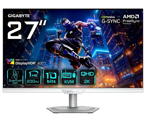 Монітор Gigabyte 27” M27Q2 QD ICE Gaming Monitor White QHD IPS 200Hz / OC 210Hz (M27Q2 QD ICE Gaming Monitor) - фото 1