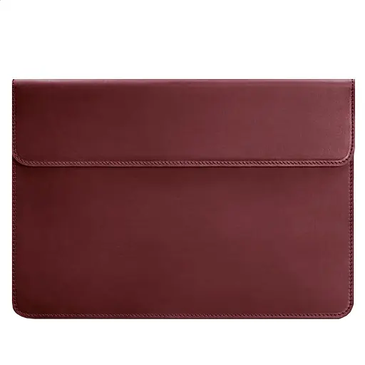 Кожаный чехол-конверт BlankNote на магнитах для MacBook Pro 16" Бордовый Crazy Horse - фото 5