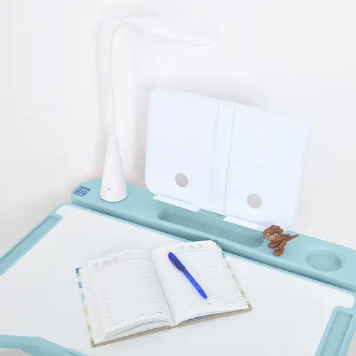 Парта M 5068-12 підставка для книги, лампа, світло-блакитний - фото 2