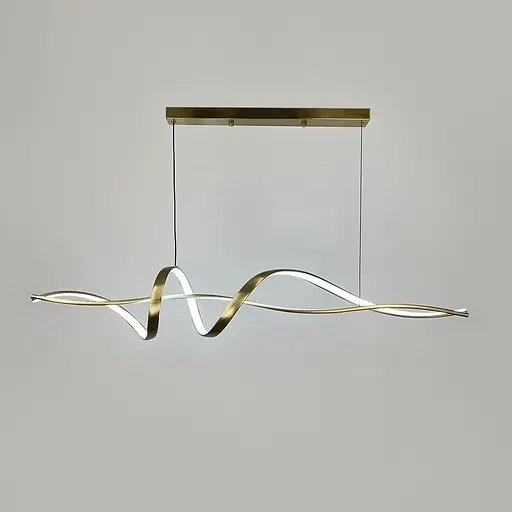Хвилеподібна люстра в латунному корпусі 120 см Арт. H26L-1200 AB Line F - фото 1