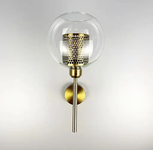 Дизайнерський настінний світильник у латунному каркасі Line F довжина 40 см Арт. W313 - фото 12