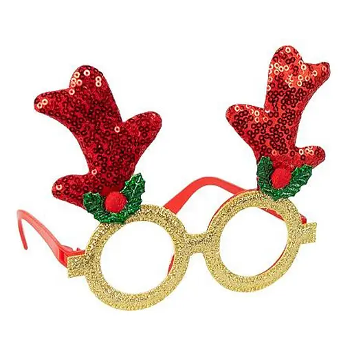 Окуляри новорічні "Оленячі ріжкит" Bambi 2519-SP(Red) розмір 13 см - фото 1