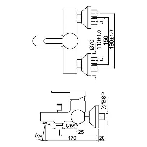 Смеситель для ванны Jaquar Fusion FUS-CHR-29119 Хром - фото 2