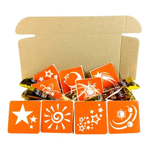 Набор хны с трафаретами для био-тату №11 Fresh Tattoo henna-set-11, 9 трафаретов - фото 1