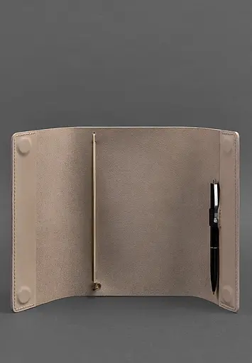 Кожаный блокнот софт-бук 7.0 светло-бежевый Краст - фото 4