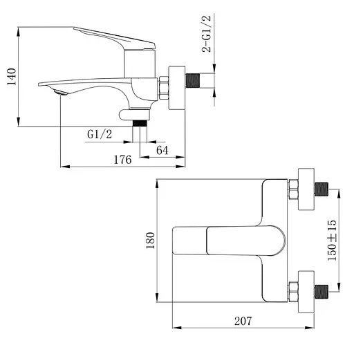 Смеситель для ванны Qtap Vlasta New QTVLA259CRM45642 - фото 5