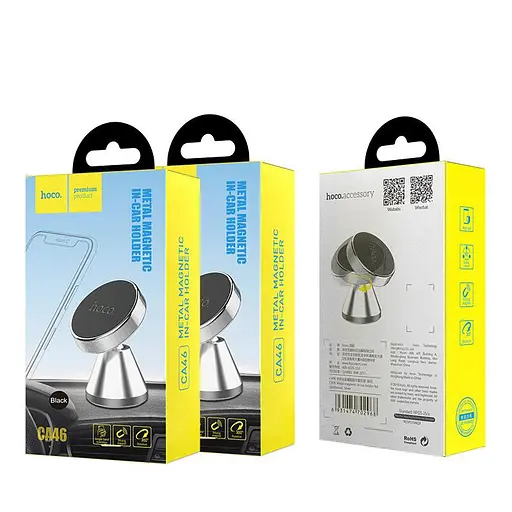 Тримач магнітний Hoco міні на панель metal CA46 чорний - фото 3