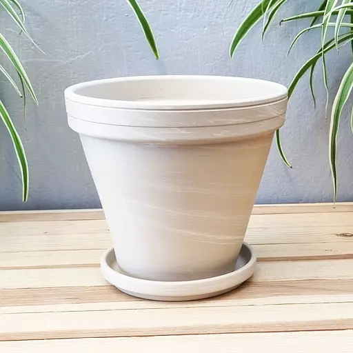 Вазон керамічний Spang BLT Lazur з піддоном 15.5x13.5 см граніт (3421757) - фото 2