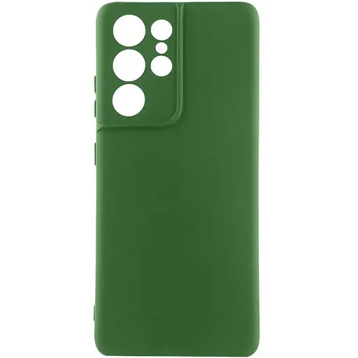 Чехол TPU GETMAN Liquid Silk Full Camera для Samsung Galaxy S22 Ultra Зеленый / Dark green