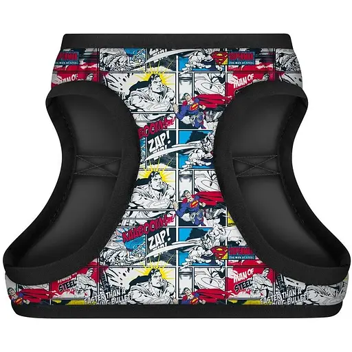 Шлейка для собак Waudog Clothes мягкая с QR паспортом, рисунок "Супермен комикс", S2 - фото 2