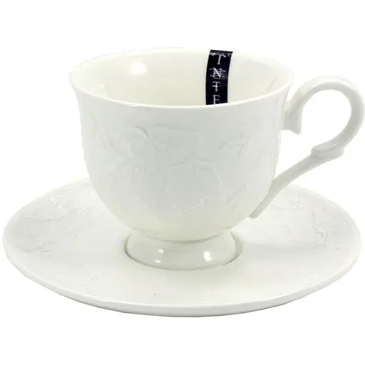 Чашка с блюдцем Interos Зара фарфоровая 250 мл белая (С0212)