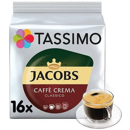 Кофе молотый в капсулах Jacobs Tassimo Crema 112 г (16 шт. по 7 г)