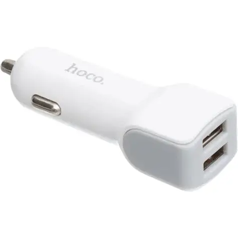 Автомобильное зарядное устройство от прикуривателя Hoco Z23 2xUSB 2.4A White