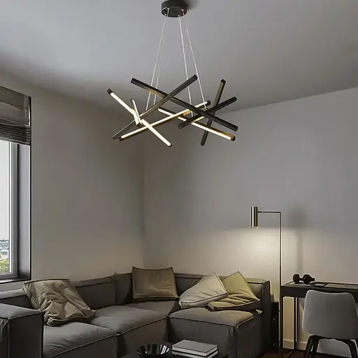 Черная Led люстра с подвесным регулируемым корпусом Ø 90 см | Ст. A 55071-650 BK | Line F - фото 1