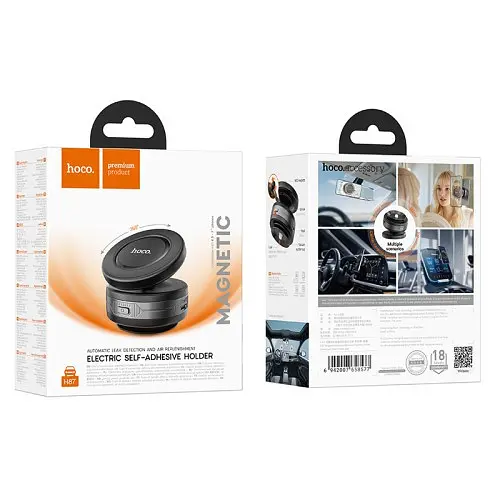 Автодержатель Hoco H87 Dragon electric suction cup magnetic holderuniversal черный серый - фото 8