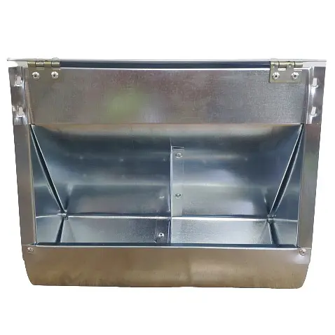 Годівниця для кролів 2 секції 1.7 кг оцинковка 25х11х25 см - фото 2