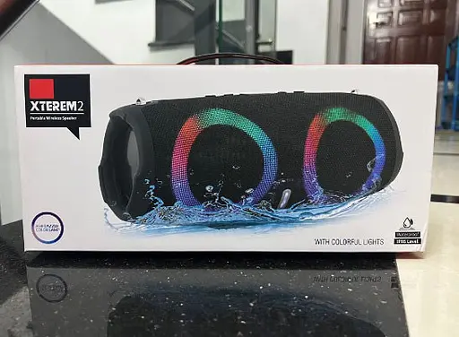 Портативная колонка Xterem2 Bluetooth переносной динамик Блютуз Большая 28 см IPX5 Синяя - фото 2