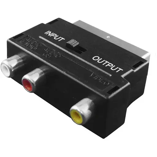 Перехідник SCART M -> RCAx3 F, AV з перемикачем