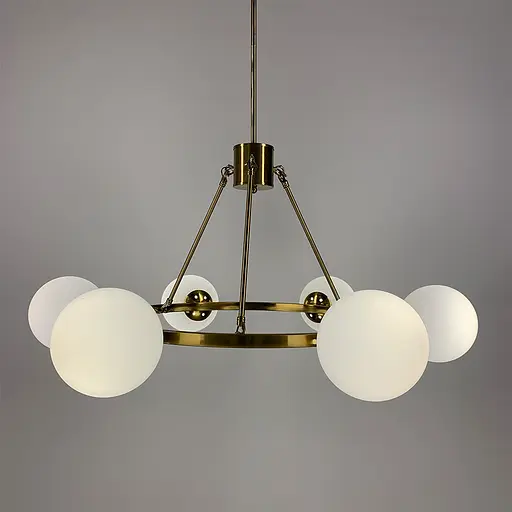 Люстра Hayes Round на 6 плафонів у латунному корпусі Line.F GC 19/6 AB - фото 8