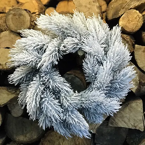 Вінок хвойний Hvoya Сосна литий засніжений 60 см - фото 2