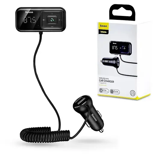 Трансмиттер модулятор адаптер авто BASEUS S-16 Wireless MP3 Car Charger T typed 2USB - фото 2