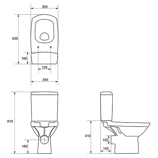 Унитаз-компакт 559 Cersanit Carina New CleanOn 011 3/6 с сиденьем duraplast Soft Close K31-050 - фото 3