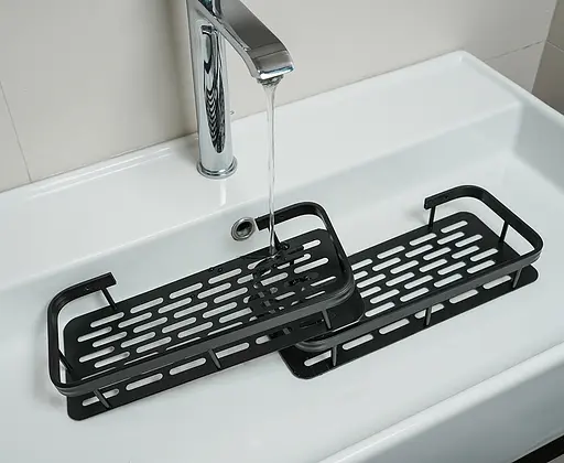 Набір металевих полиць для ванної кімнати Fabrika ONIX 2 шт Чорні  - фото 13