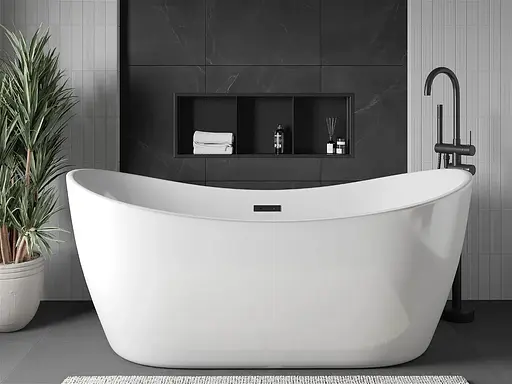 Полка в ванную комнату встроенная Nett YB-90, 90 см Черный - фото 4