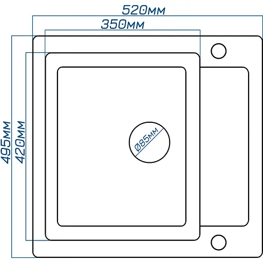 Кухонна мийка Romzha Janta 52 Seda (602) - фото 2