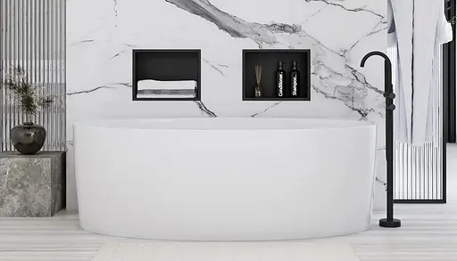 Встраиваемая полка Rea 30x30 black matt с ободком REA-05603, Черный матовый - фото 3